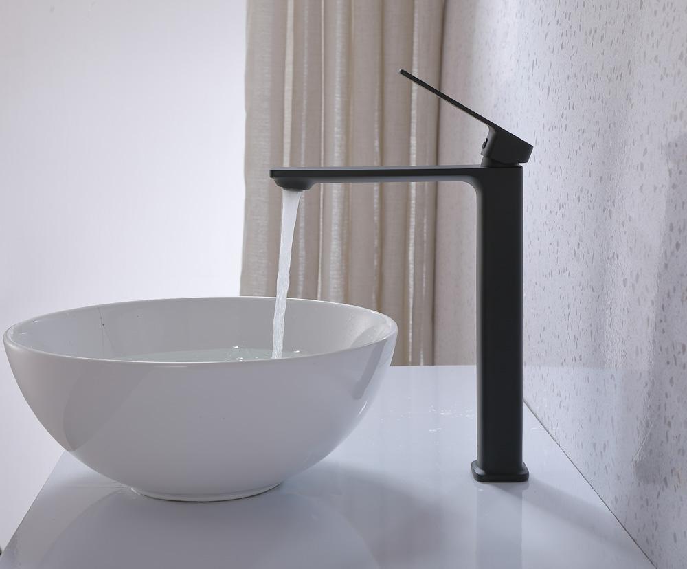 Elegant Furniture & Lighting - Lena Single Hole Single Handle Bathroom Faucet in Matte Black - FAV-1005MBK veiw 5