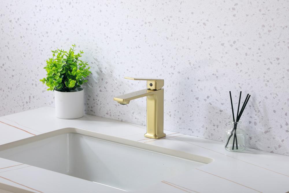 Elegant Furniture & Lighting - Lena Single Hole Single Handle Bathroom Faucet in Brushed Gold - FAV-1004BGD veiw 2