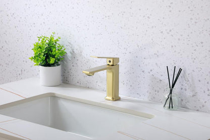 Elegant Furniture & Lighting - Lena Single Hole Single Handle Bathroom Faucet in Brushed Gold - FAV-1004BGD veiw 2