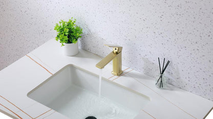 Elegant Furniture & Lighting - Lena Single Hole Single Handle Bathroom Faucet in Brushed Gold - FAV-1004BGD veiw 4