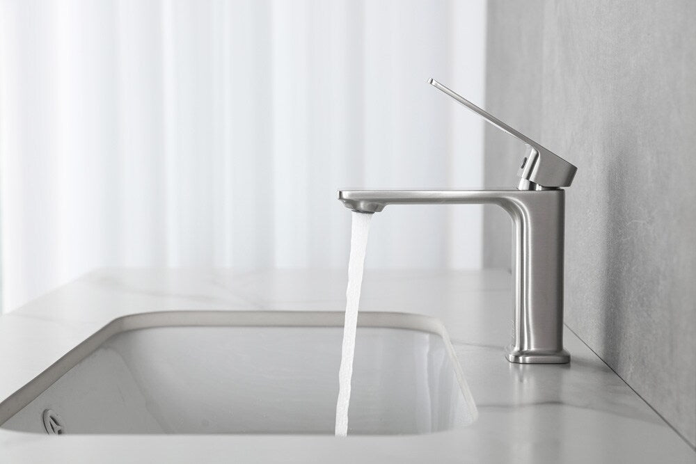 Elegant Furniture & Lighting - Lena Single Hole Single Handle Bathroom Faucet in Brushed Nickel - FAV-1004BNK veiw 4