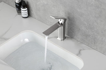 Elegant Furniture & Lighting - Lena Single Hole Single Handle Bathroom Faucet in Brushed Nickel - FAV-1004BNK veiw 5