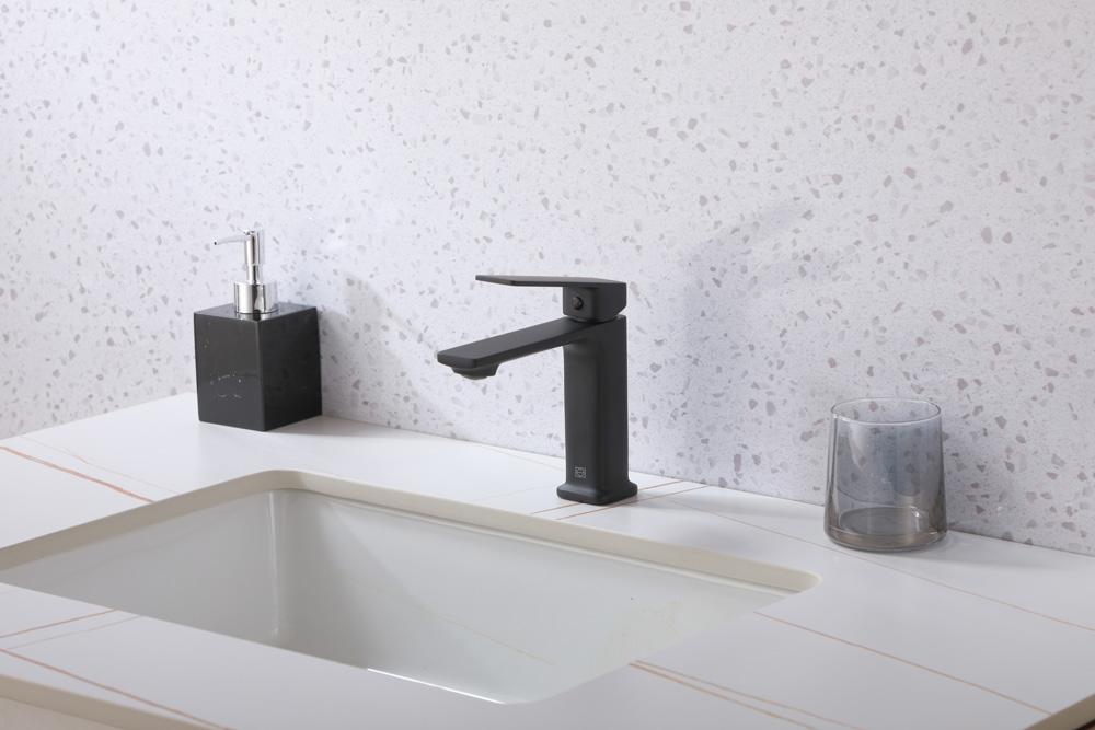 Elegant Furniture & Lighting - Lena Single Hole Single Handle Bathroom Faucet in Matte Black - FAV-1004MBK veiw 2