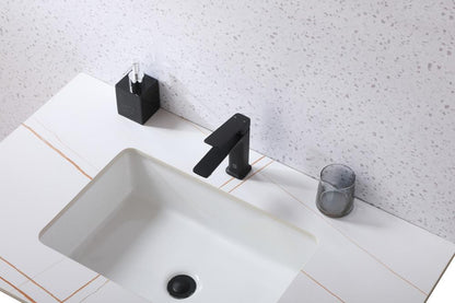 Elegant Furniture & Lighting - Lena Single Hole Single Handle Bathroom Faucet in Matte Black - FAV-1004MBK veiw 4