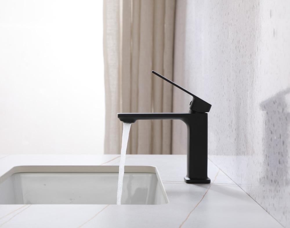 Elegant Furniture & Lighting - Lena Single Hole Single Handle Bathroom Faucet in Matte Black - FAV-1004MBK veiw 5