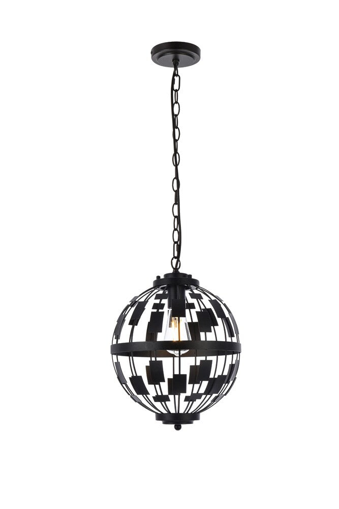 Elegant Furniture & Lighting - Levante 1 light pendant in black - LD7075D12BK veiw 1