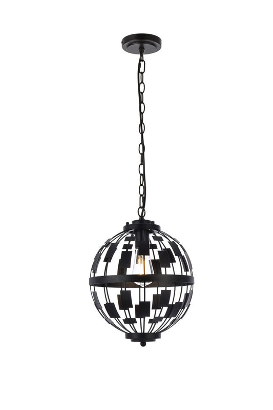 Elegant Furniture & Lighting - Levante 1 light pendant in black - LD7075D12BK veiw 1