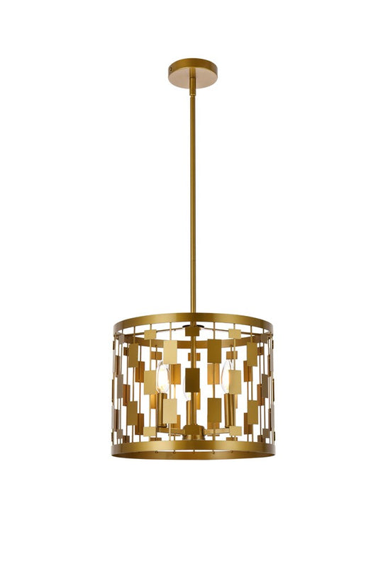 Elegant Furniture & Lighting - Levante 3 lights pendant in brass - LD7074D14BR veiw 1