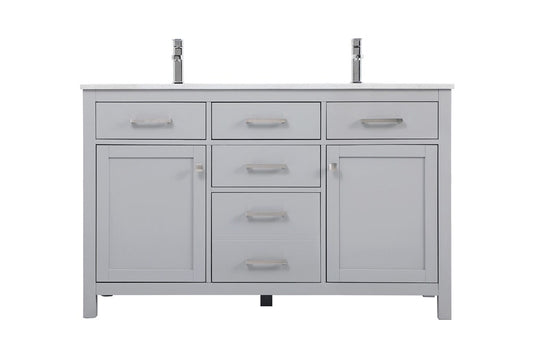Elegant Furniture & Lighting - Lewis 54 Inch Double Bathroom Vanity In Grey - VF23354DGR veiw 1