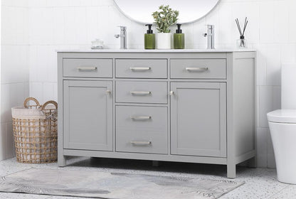 Elegant Furniture & Lighting - Lewis 54 Inch Double Bathroom Vanity In Grey - VF23354DGR veiw 3