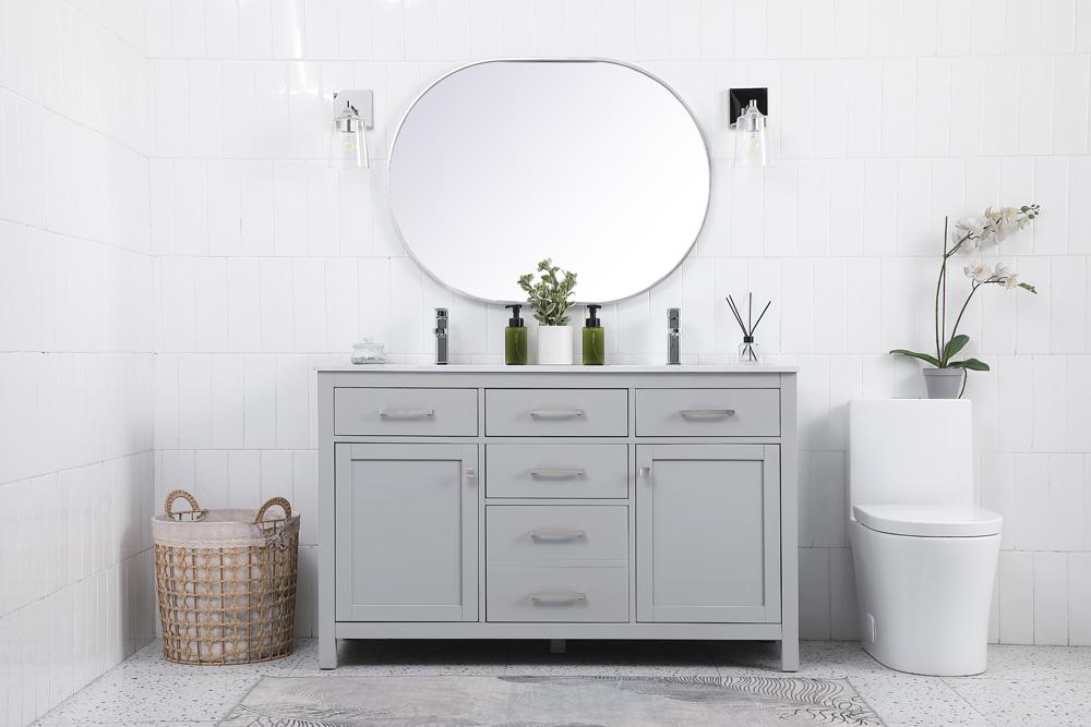 Elegant Furniture & Lighting - Lewis 54 Inch Double Bathroom Vanity In Grey - VF23354DGR veiw 5