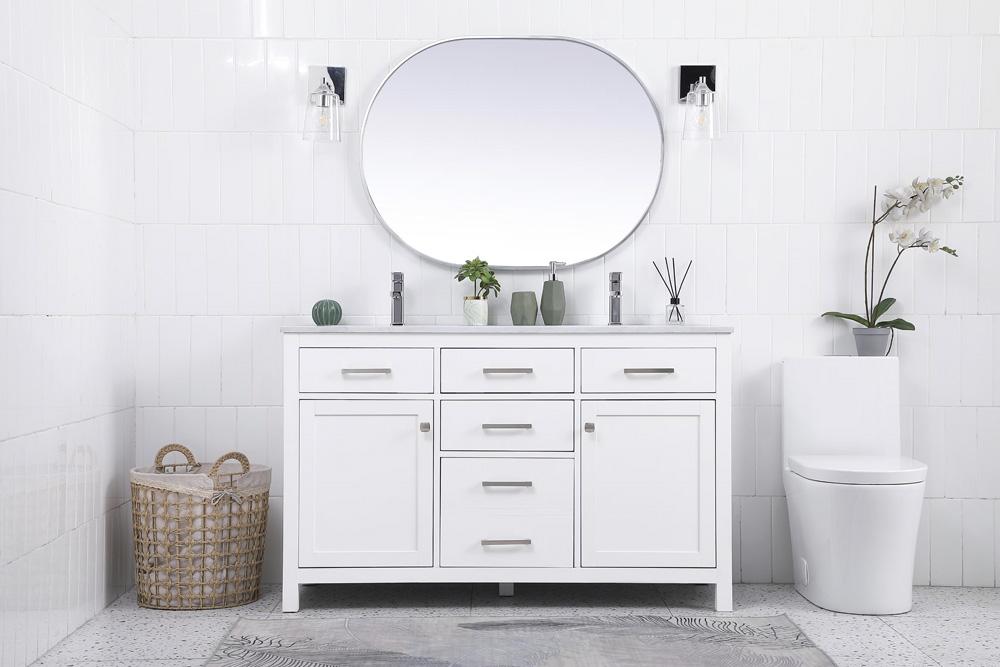 Elegant Furniture & Lighting - Lewis 54 Inch Double Bathroom Vanity In White - VF23354DWH veiw 4