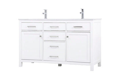 Elegant Furniture & Lighting - Lewis 54 Inch Double Bathroom Vanity In White - VF23354DWH veiw 7