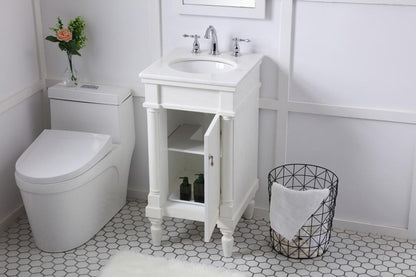 Elegant Furniture & Lighting - Lexington 18 inch Single Bathroom vanity in antique white with ivory white engineered marble - VF13018AW-VW veiw 4