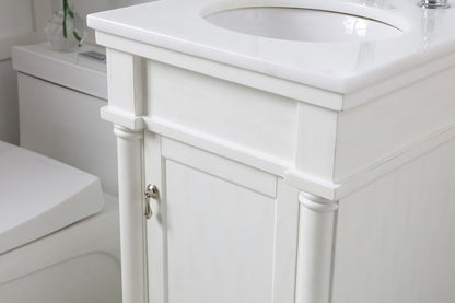 Elegant Furniture & Lighting - Lexington 18 inch Single Bathroom vanity in antique white with ivory white engineered marble - VF13018AW-VW veiw 5
