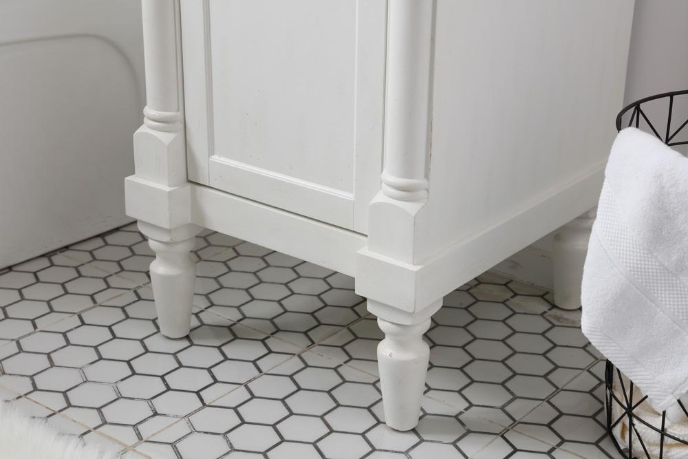 Elegant Furniture & Lighting - Lexington 18 inch Single Bathroom vanity in antique white with ivory white engineered marble - VF13018AW-VW veiw 6
