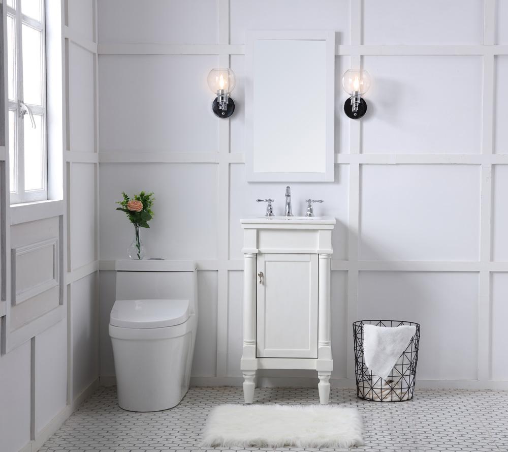 Elegant Furniture & Lighting - Lexington 18 inch Single Bathroom vanity in antique white with ivory white engineered marble - VF13018AW-VW veiw 7