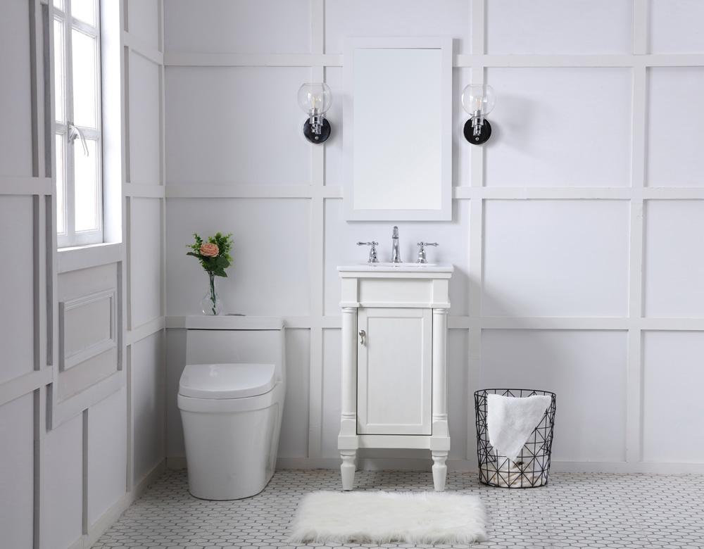 Elegant Furniture & Lighting - Lexington 18 inch Single Bathroom vanity in antique white with ivory white engineered marble - VF13018AW-VW veiw 8