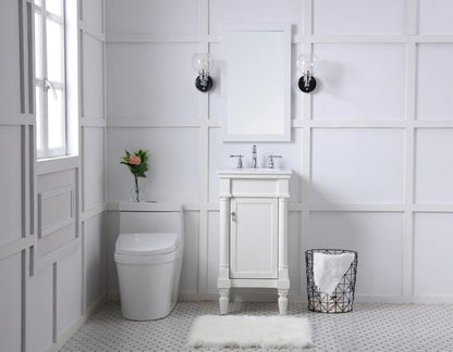 Elegant Furniture & Lighting - Lexington 18 inch Single Bathroom vanity in antique white with ivory white engineered marble - VF13018AW-VW veiw 8