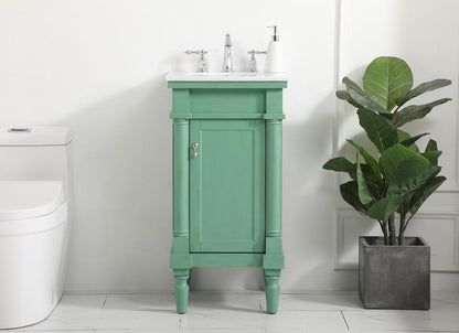 Elegant Furniture & Lighting - Lexington 18.5 inch Single Bathroom vanity in vintage mint with ivory white engineered marble - VF13018VM-VW veiw 2