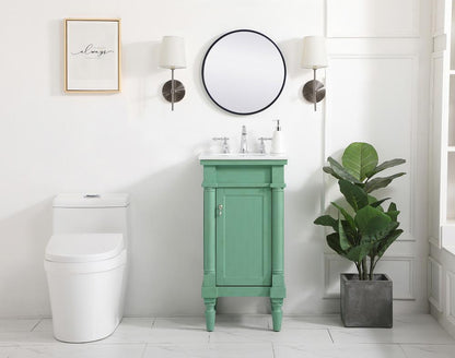Elegant Furniture & Lighting - Lexington 18.5 inch Single Bathroom vanity in vintage mint with ivory white engineered marble - VF13018VM-VW veiw 5
