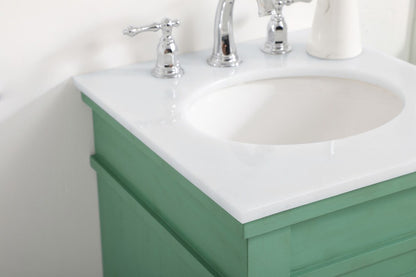 Elegant Furniture & Lighting - Lexington 18.5 inch Single Bathroom vanity in vintage mint with ivory white engineered marble - VF13018VM-VW veiw 6