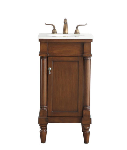 Elegant Furniture & Lighting - Lexington 18 inch Single Bathroom vanity in walnut with ivory white engineered marble - VF13018WT-VW veiw 1