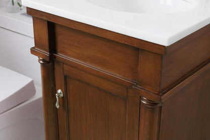 Elegant Furniture & Lighting - Lexington 18 inch Single Bathroom vanity in walnut with ivory white engineered marble - VF13018WT-VW veiw 5