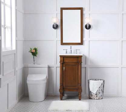 Elegant Furniture & Lighting - Lexington 18 inch Single Bathroom vanity in walnut with ivory white engineered marble - VF13018WT-VW veiw 7