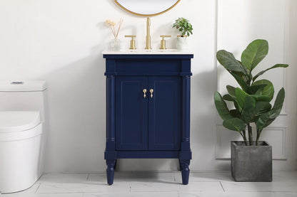 Elegant Furniture & Lighting - Lexington 24 inch Single bathroom vanity in blue - VF13024BL veiw 2