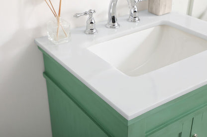 Elegant Furniture & Lighting - Lexington 24 inch Single Bathroom vanity in vintage mint with ivory white engineered marble - VF13024VM-VW veiw 6