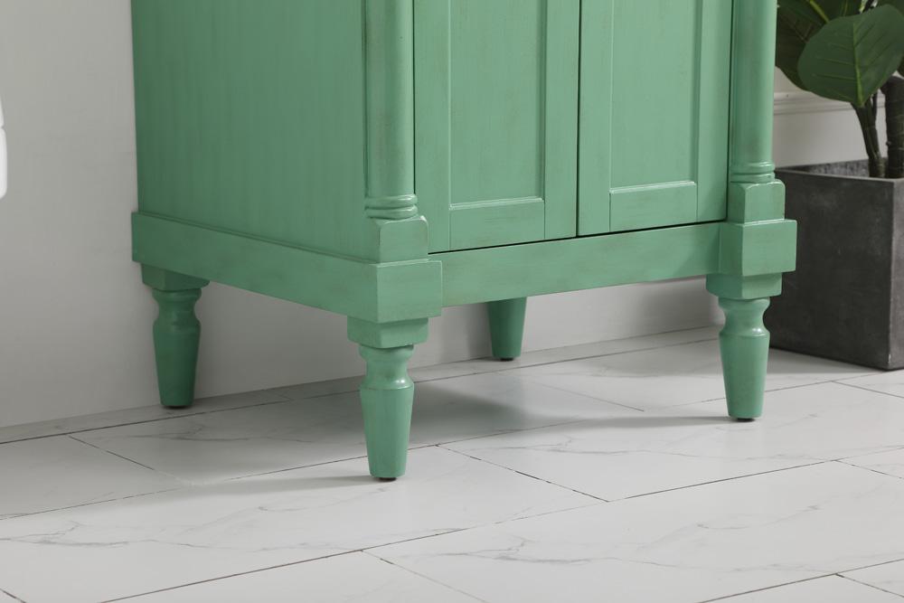 Elegant Furniture & Lighting - Lexington 24 inch Single Bathroom vanity in vintage mint with ivory white engineered marble - VF13024VM-VW veiw 7