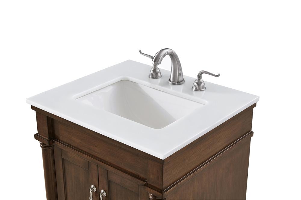 Elegant Furniture & Lighting - Lexington 24 inch Single Bathroom vanity in Walnut with ivory white engineered marble - VF13024WT-VW veiw 5