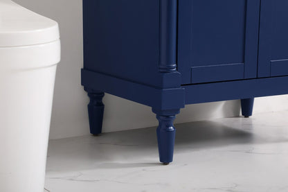 Elegant Furniture & Lighting - Lexington 30 inch Single Bathroom vanity in Blue with ivory white engineered marble - VF13030BL-VW veiw 7