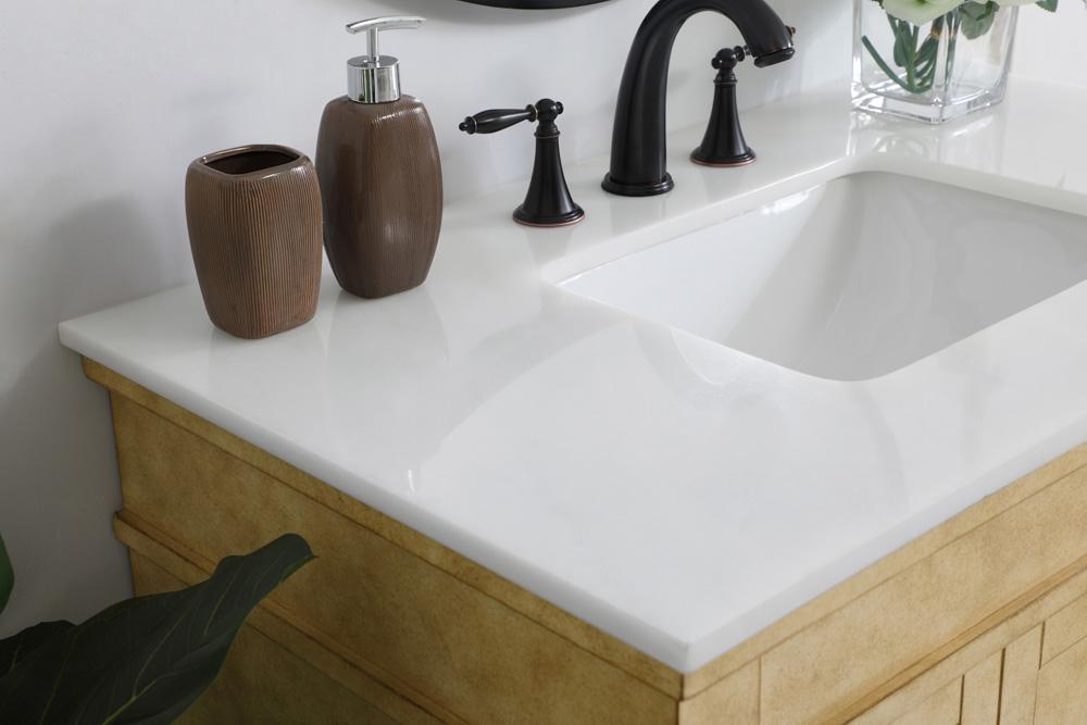 Elegant Furniture & Lighting - Lexington 36 inch Single Bathroom vanity in Antique Beige with ivory white engineered marble - VF13036AB-VW veiw 5