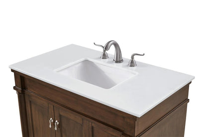 Elegant Furniture & Lighting - Lexington 36 inch Single Bathroom vanity in Walnut with ivory white engineered marble - VF13036WT-VW veiw 5
