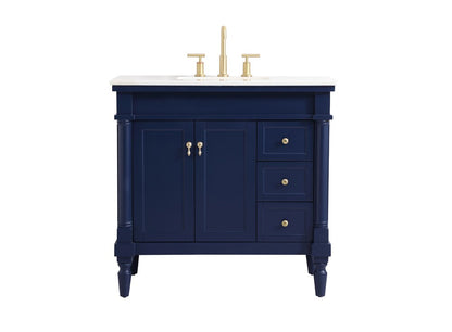 Elegant Furniture & Lighting - Lexington 36 inch Single bathroom vanity in blue - VF13036BL veiw 1