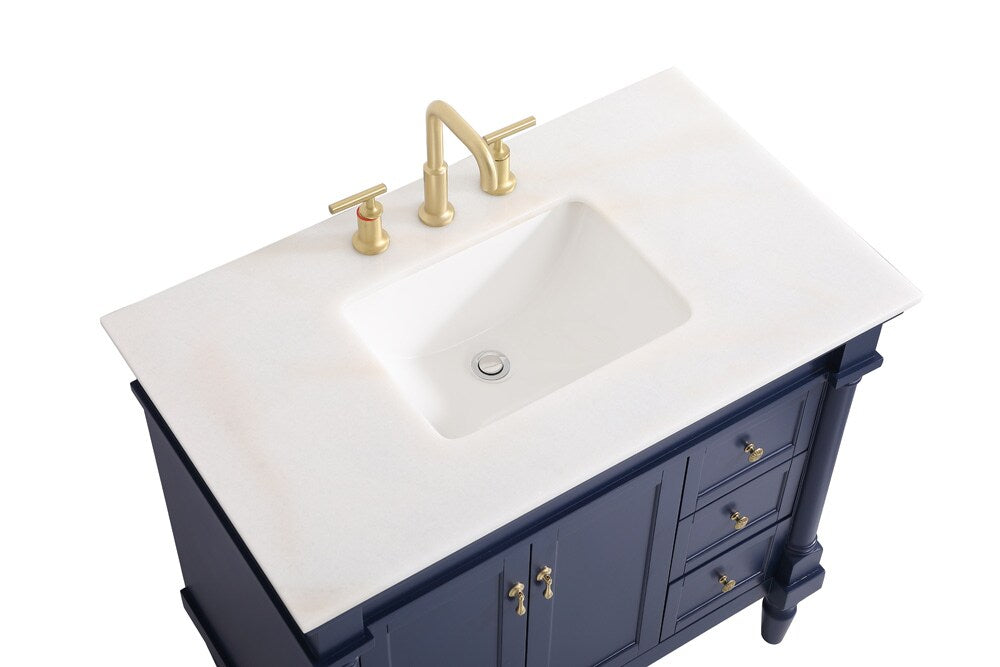 Elegant Furniture & Lighting - Lexington 36 inch Single bathroom vanity in blue - VF13036BL veiw 3