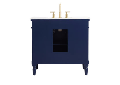 Elegant Furniture & Lighting - Lexington 36 inch Single bathroom vanity in blue - VF13036BL veiw 8