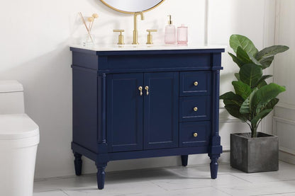 Elegant Furniture & Lighting - Lexington 36 inch Single bathroom vanity in blue - VF13036BL veiw 9