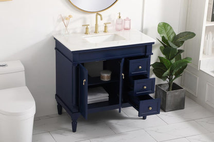 Elegant Furniture & Lighting - Lexington 36 inch Single bathroom vanity in blue - VF13036BL veiw 10