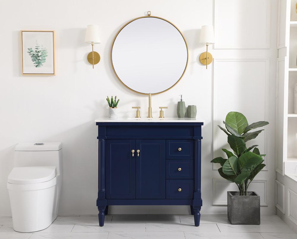 Elegant Furniture & Lighting - Lexington 36 inch Single bathroom vanity in blue - VF13036BL veiw 11