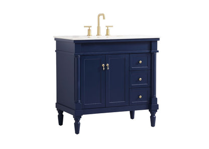 Elegant Furniture & Lighting - Lexington 36 inch Single bathroom vanity in blue - VF13036BL veiw 14