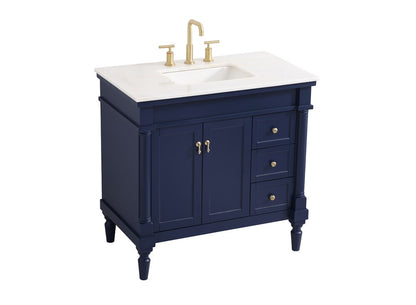 Elegant Furniture & Lighting - Lexington 36 inch Single bathroom vanity in blue - VF13036BL veiw 15