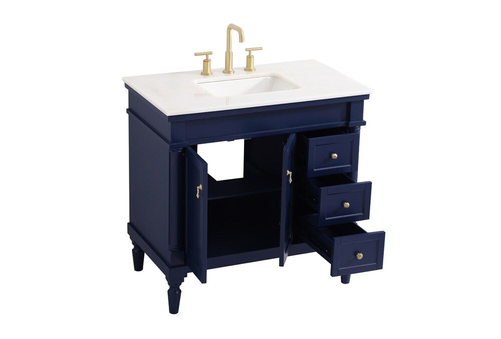 Elegant Furniture & Lighting - Lexington 36 inch Single bathroom vanity in blue - VF13036BL veiw 16