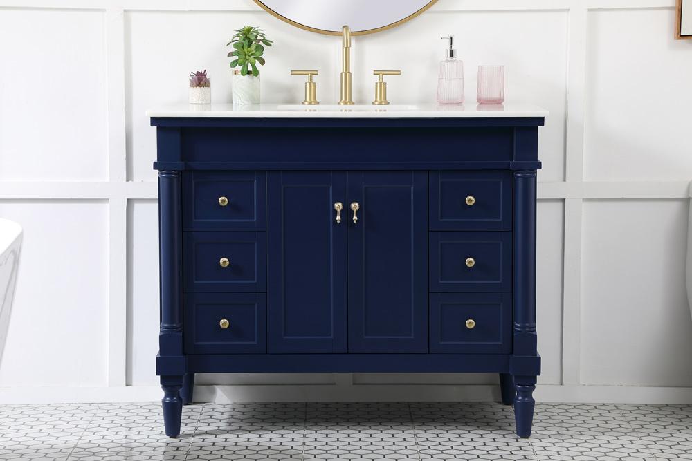Elegant Furniture & Lighting - Lexington 42 inch Single bathroom vanity in blue - VF13042BL veiw 2