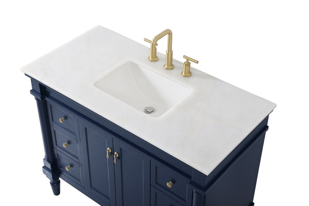 Elegant Furniture & Lighting - Lexington 42 inch Single bathroom vanity in blue - VF13042BL veiw 3