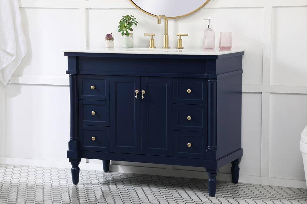 Elegant Furniture & Lighting - Lexington 42 inch Single bathroom vanity in blue - VF13042BL veiw 9