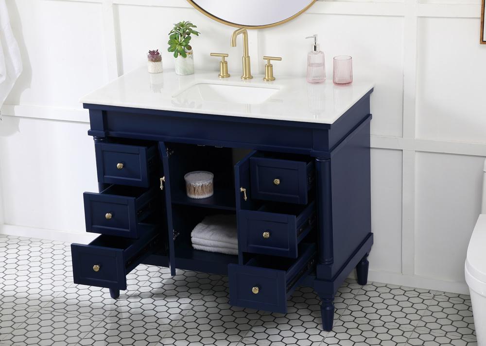 Elegant Furniture & Lighting - Lexington 42 inch Single bathroom vanity in blue - VF13042BL veiw 10