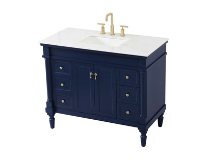 Elegant Furniture & Lighting - Lexington 42 inch Single bathroom vanity in blue - VF13042BL veiw 15